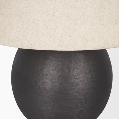 Mercana - Sadiyah Black Brushed Metal w/ Beige Shade Table Lamp - 70750 view 5