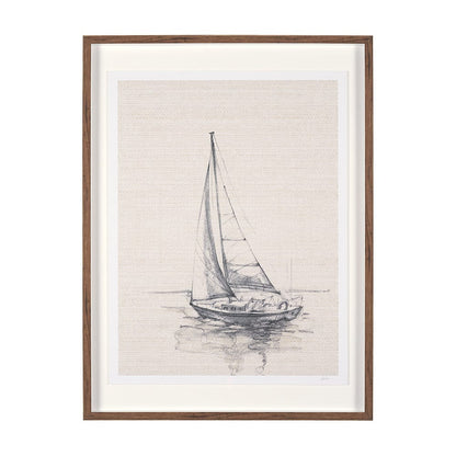 Mercana - Sail Away I by Mercana Studio a Hand Embellished Framed Art Print Matted under Glass - 15782 view 1