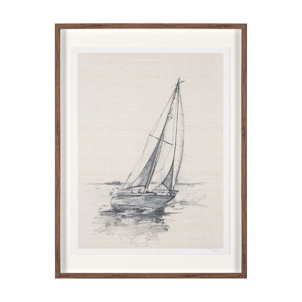 Mercana - Sail Away II by Mercana Studio a Hand Embellished Framed Art Print Matted under Glass - 15783 view 1