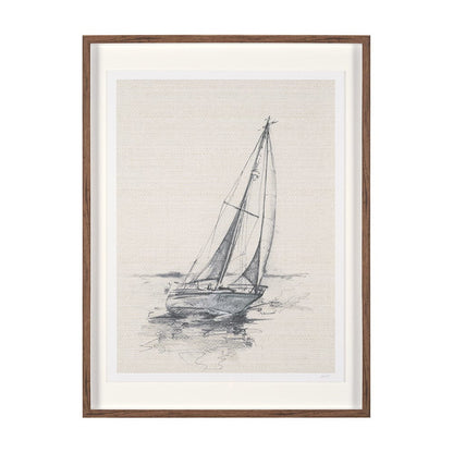 Mercana - Sail Away II by Mercana Studio a Hand Embellished Framed Art Print Matted under Glass - 15783 view 1