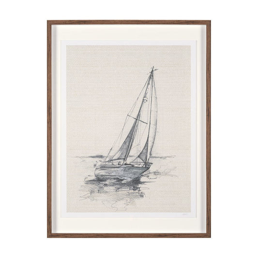 Mercana - Sail Away II by Mercana Studio a Hand Embellished Framed Art Print Matted under Glass - 15783 view 1
