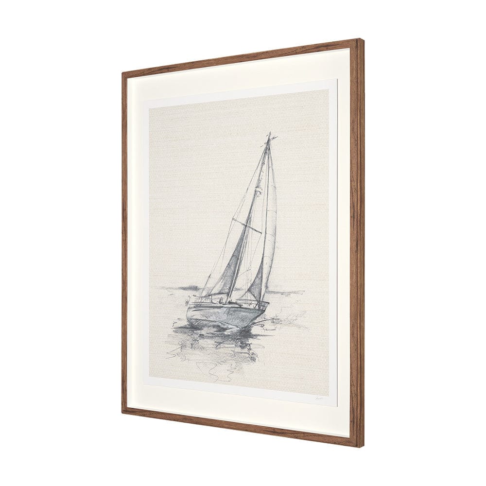 Mercana - Sail Away II by Mercana Studio a Hand Embellished Framed Art Print Matted under Glass - 15783 view 2