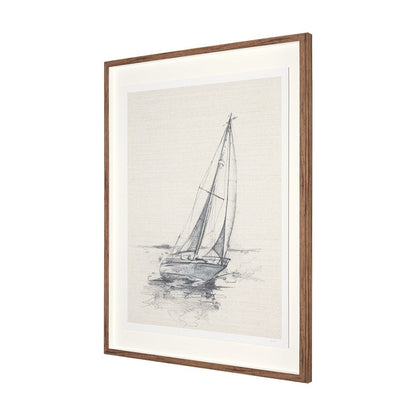 Mercana - Sail Away II by Mercana Studio a Hand Embellished Framed Art Print Matted under Glass - 15783 view 2