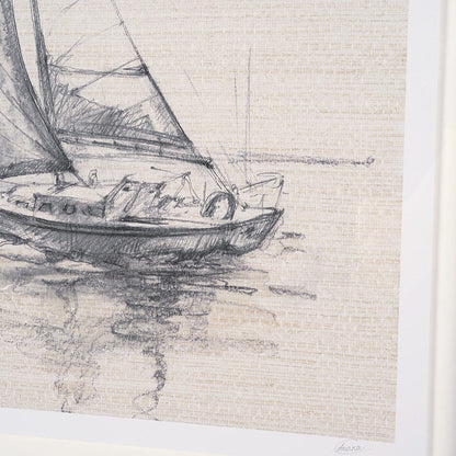 Mercana - Sail Away II by Mercana Studio a Hand Embellished Framed Art Print Matted under Glass - 15783 view 6