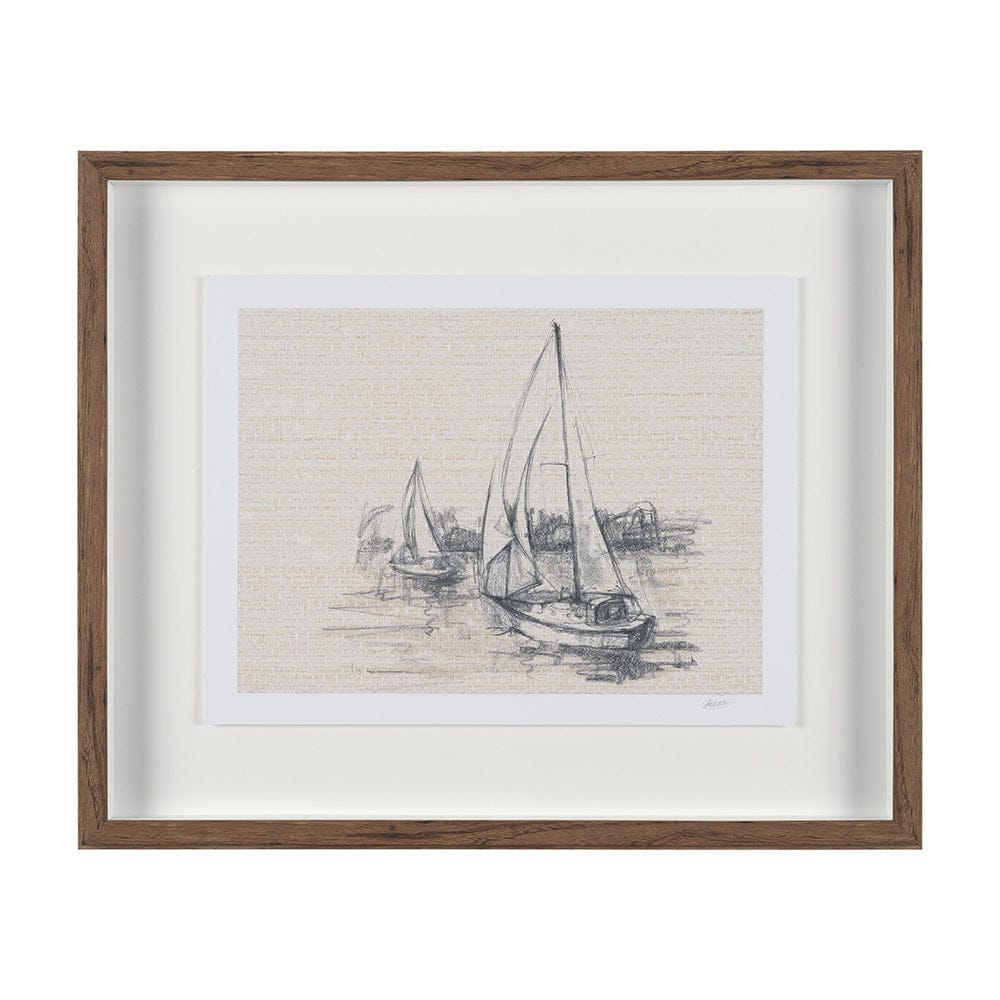 Mercana - Sail Away III by Mercana Studio a Hand Embellished Framed Art Print Matted under Glass - 15784 view 1