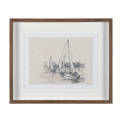 Mercana - Sail Away III by Mercana Studio a Hand Embellished Framed Art Print Matted under Glass - 15784 view 1