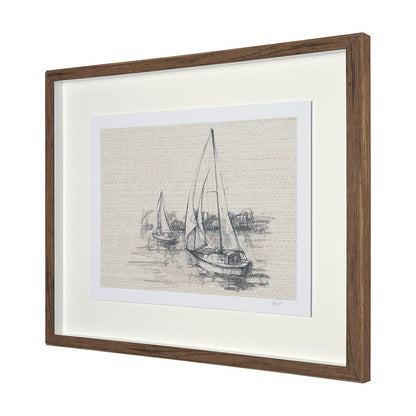Mercana - Sail Away III by Mercana Studio a Hand Embellished Framed Art Print Matted under Glass - 15784 view 2