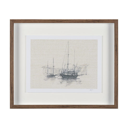Mercana - Sail Away IV by Mercana Studio a Hand Embellished Framed Art Print Matted under Glass - 15785 view 1