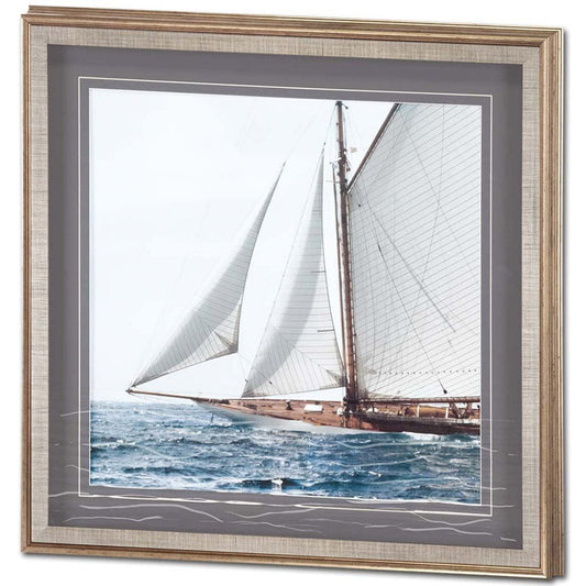 Mercana - Sailing South by Jorge Llovet a Hand Embelished Textured Framed Art Print Matted under Glass - 6342 view 1