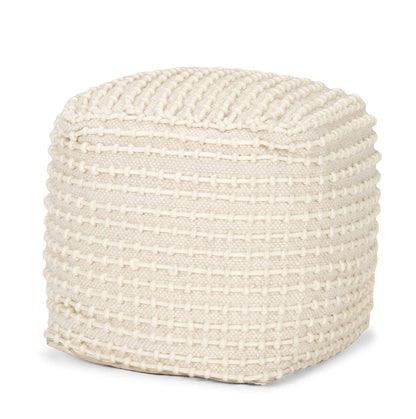 Mercana - Sakaye Beige w/ Cream Stitched Patterned Pouf - 70762 view 1