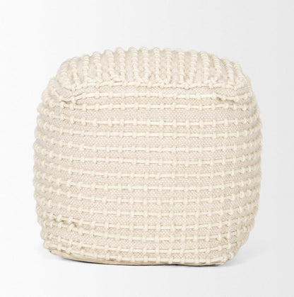 Mercana - Sakaye Beige w/ Cream Stitched Patterned Pouf - 70762 view 2