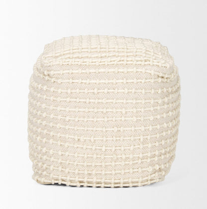 Mercana - Sakaye Beige w/ Cream Stitched Patterned Pouf - 70762 view 3