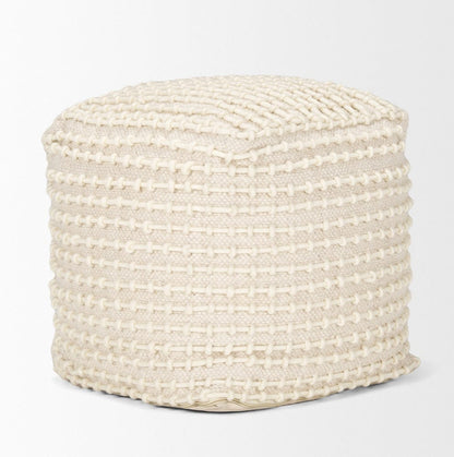 Mercana - Sakaye Beige w/ Cream Stitched Patterned Pouf - 70762 view 4