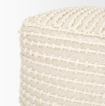 Mercana - Sakaye Beige w/ Cream Stitched Patterned Pouf - 70762 view 5
