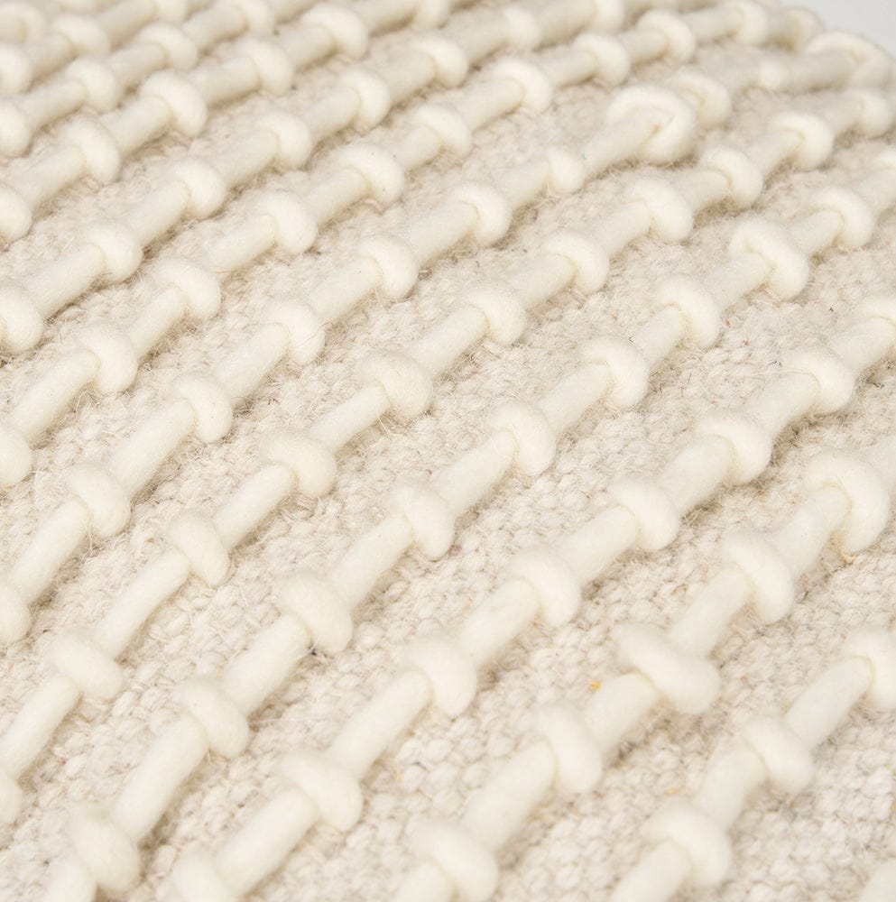 Mercana - Sakaye Beige w/ Cream Stitched Patterned Pouf - 70762 view 6