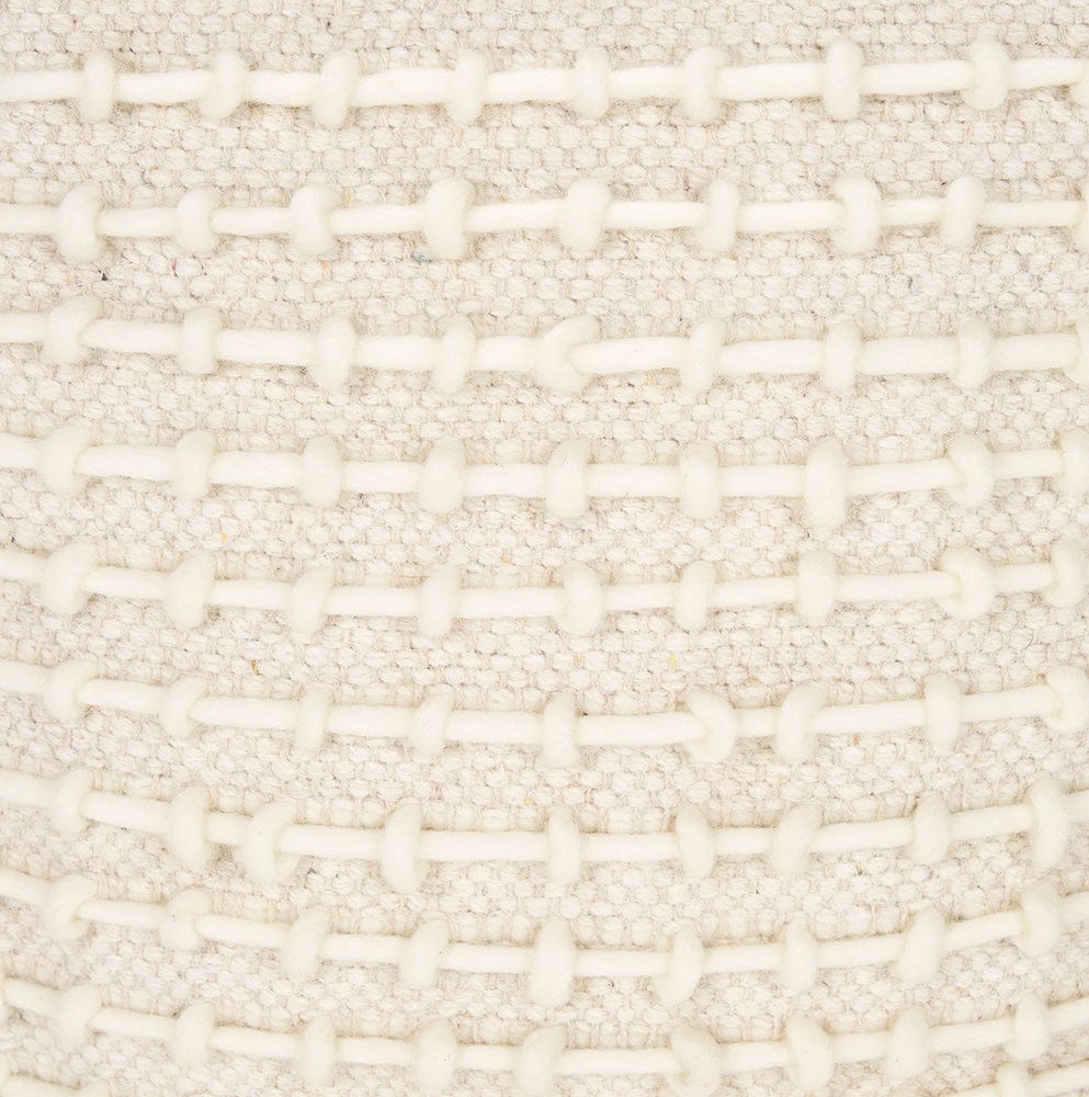 Mercana - Sakaye Beige w/ Cream Stitched Patterned Pouf - 70762 view 7