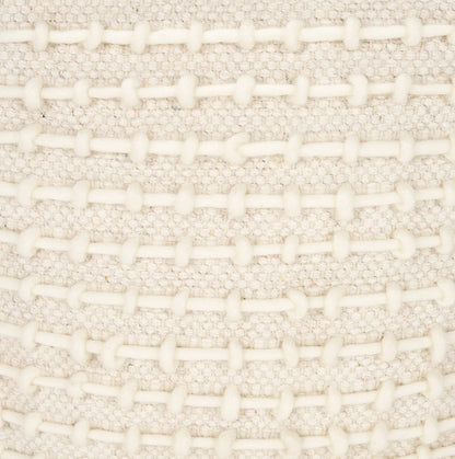 Mercana - Sakaye Beige w/ Cream Stitched Patterned Pouf - 70762 view 7