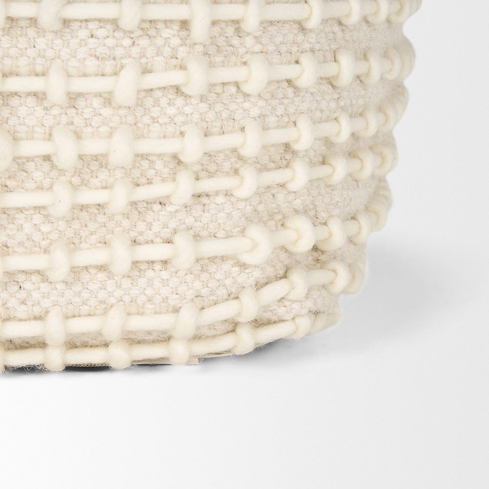 Mercana - Sakaye Beige w/ Cream Stitched Patterned Pouf - 70762 view 8