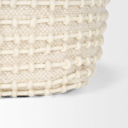 Mercana - Sakaye Beige w/ Cream Stitched Patterned Pouf - 70762 view 8