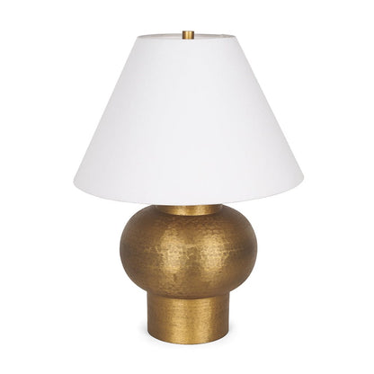 Mercana - Salaah Antique Gold Brushed Metal w/ Cream Shade Table Lamp - 70747 view 1