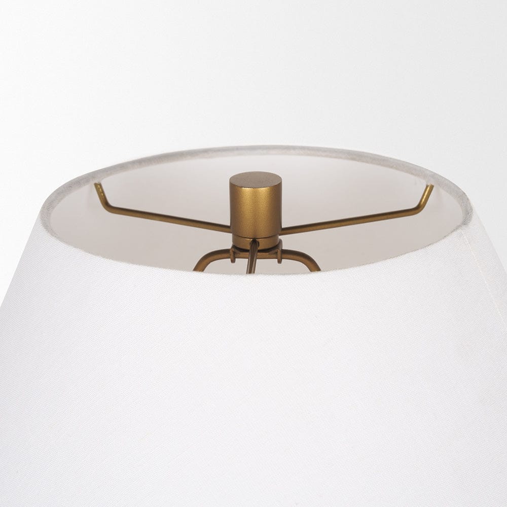 Mercana - Salaah Antique Gold Brushed Metal w/ Cream Shade Table Lamp - 70747 view 4