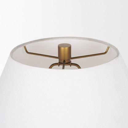 Mercana - Salaah Antique Gold Brushed Metal w/ Cream Shade Table Lamp - 70747 view 4