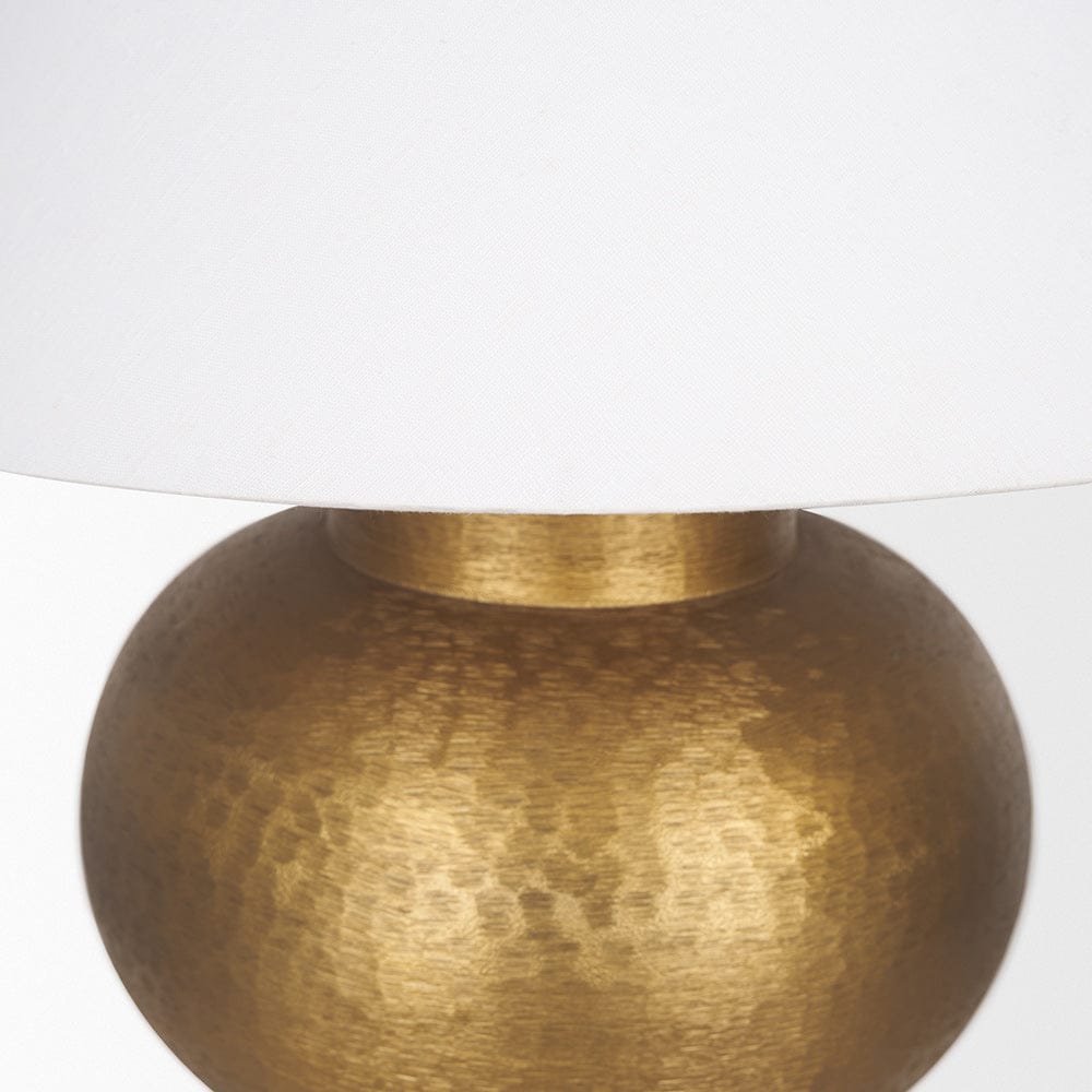 Mercana - Salaah Antique Gold Brushed Metal w/ Cream Shade Table Lamp - 70747 view 5