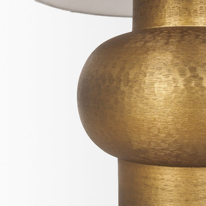 Mercana - Salaah Antique Gold Brushed Metal w/ Cream Shade Table Lamp - 70747 view 7