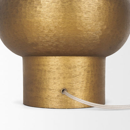 Mercana - Salaah Antique Gold Brushed Metal w/ Cream Shade Table Lamp - 70747 view 8