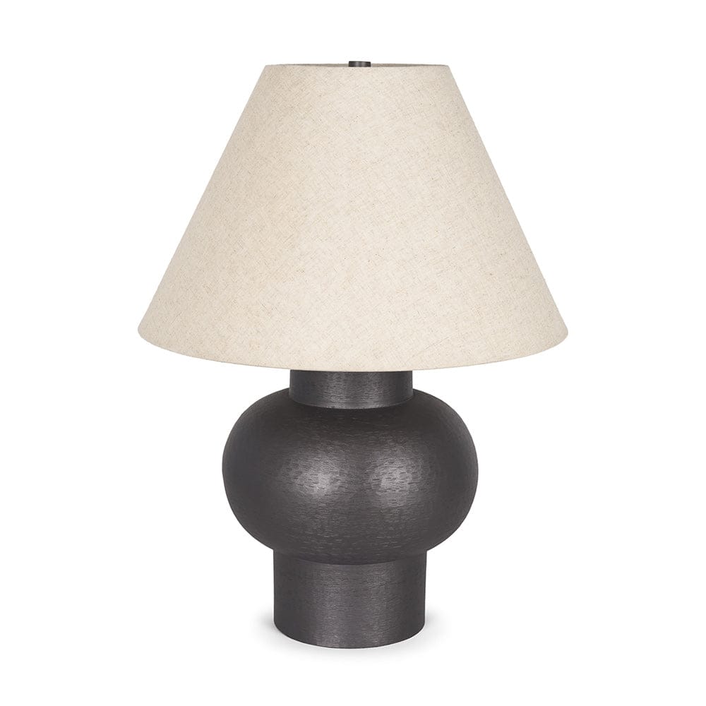 Mercana - Salaah Black Brushed Metal w/ Beige Shade Table Lamp - 70748 view 1
