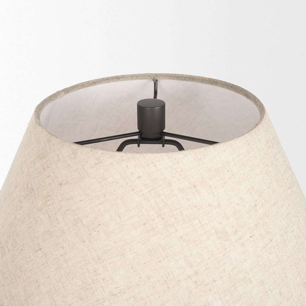 Mercana - Salaah Black Brushed Metal w/ Beige Shade Table Lamp - 70748 view 4
