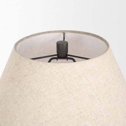 Mercana - Salaah Black Brushed Metal w/ Beige Shade Table Lamp - 70748 view 4