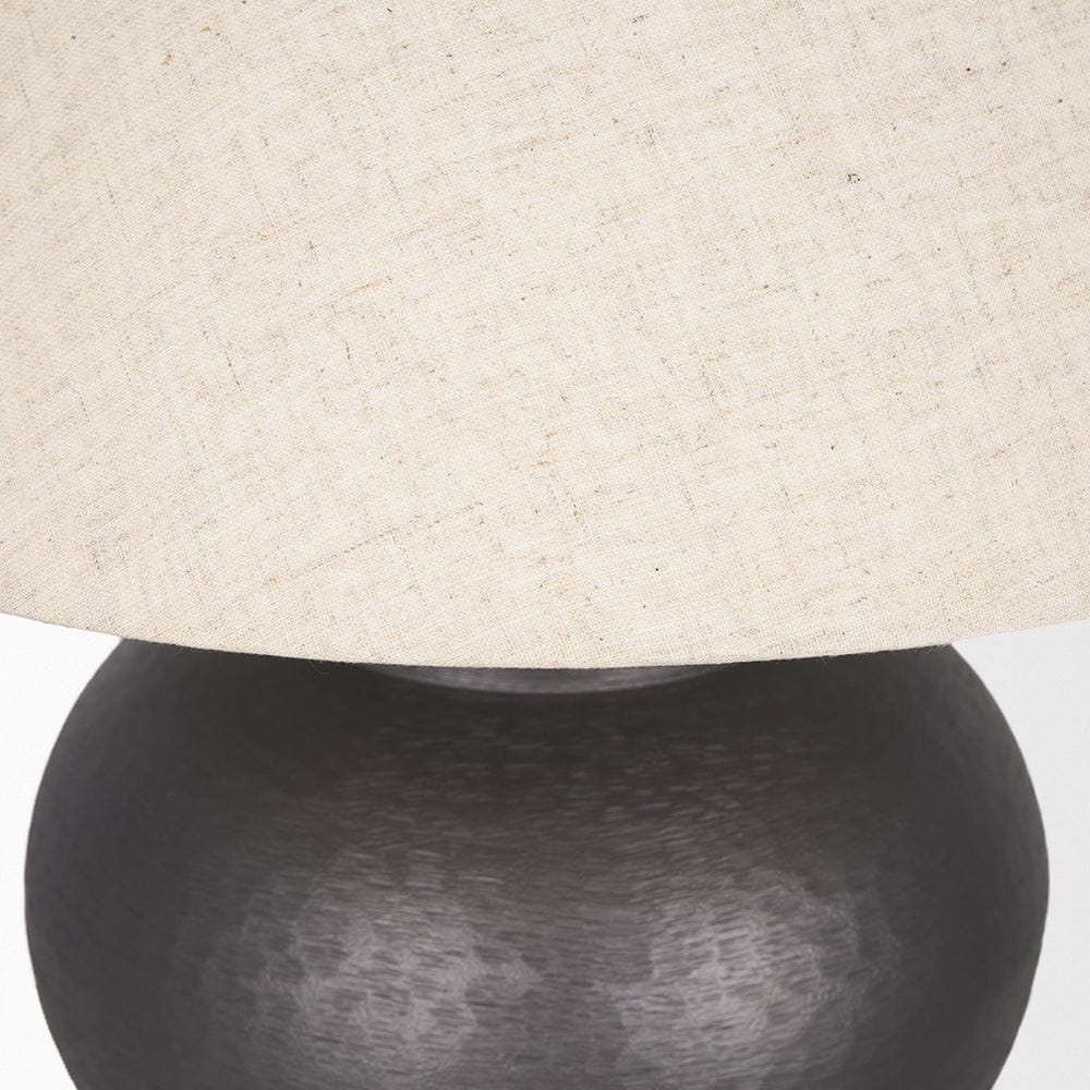 Mercana - Salaah Black Brushed Metal w/ Beige Shade Table Lamp - 70748 view 5