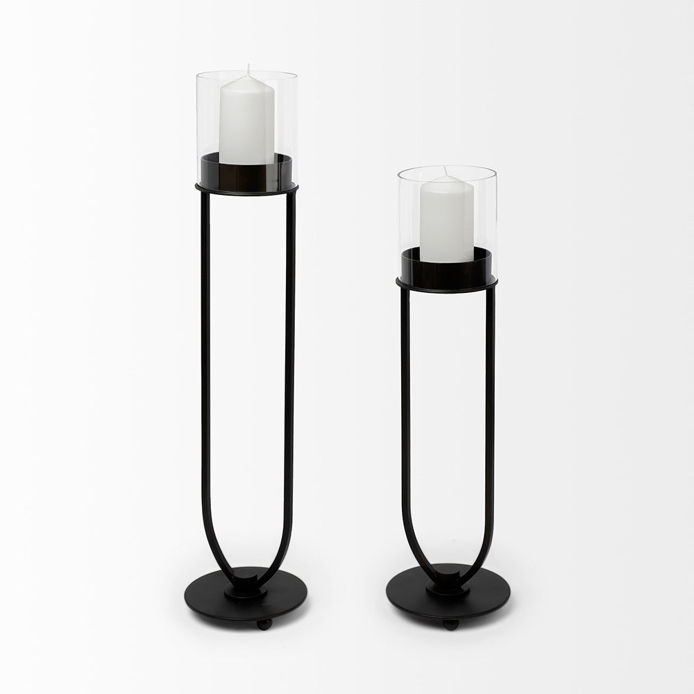 Mercana - Salah I Small Black Iron Table Candle Holder - 67811_CLOSEOUT view 2