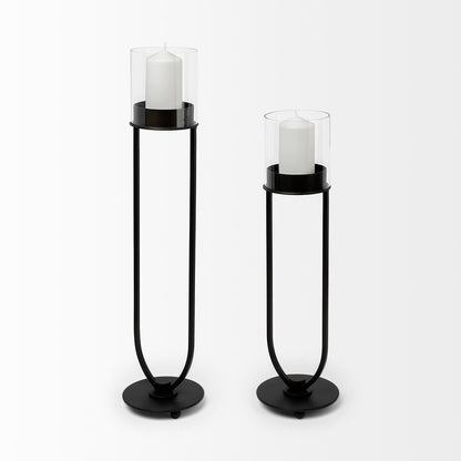 Mercana - Salah I Small Black Iron Table Candle Holder - 67811_CLOSEOUT view 2