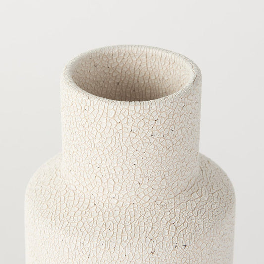 Mercana - Salar 4.5L x 4.5W x 11.0H Cream Gourd Style Crackled Ceramic Vase - 69475 view 2