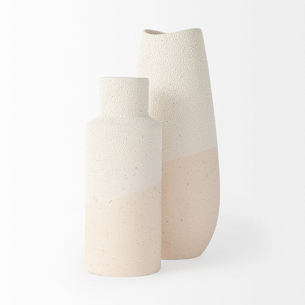 Mercana - Salar 4.5L x 4.5W x 11.0H Cream Gourd Style Crackled Ceramic Vase - 69475 view 7