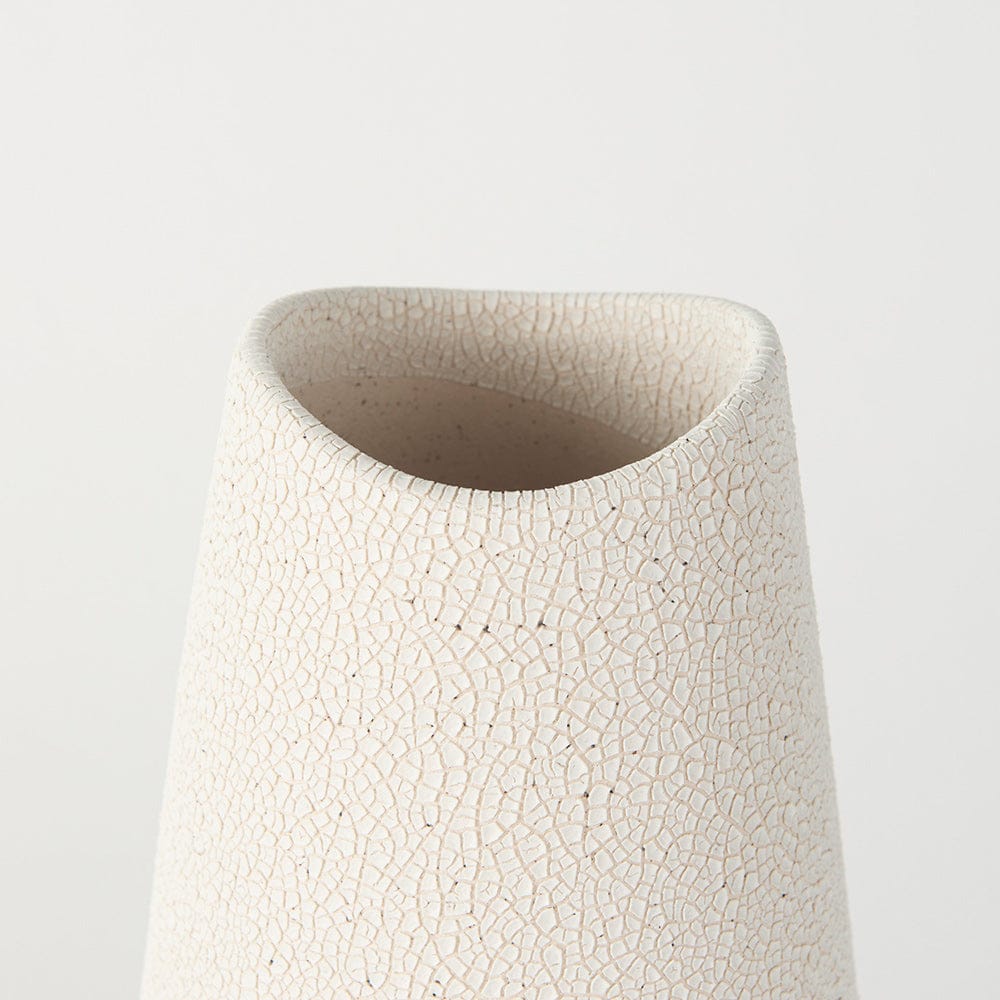 Mercana - Salar 5.9L x 5.9W x 14.0H Cream Conical Crackled Ceramic Vase - 69476 view 4