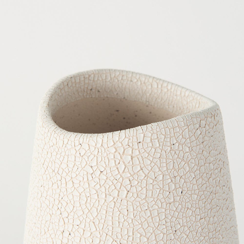 Mercana - Salar 5.9L x 5.9W x 14.0H Cream Conical Crackled Ceramic Vase - 69476 view 5