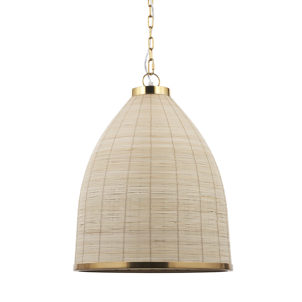 Mercana - Saliha Cane w/ Brass Metal Pendant Light - 70752 view 1