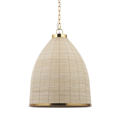 Mercana - Saliha Cane w/ Brass Metal Pendant Light - 70752 view 1