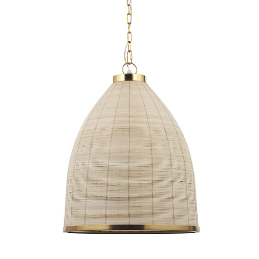 Mercana - Saliha Cane w/ Brass Metal Pendant Light - 70752 view 1
