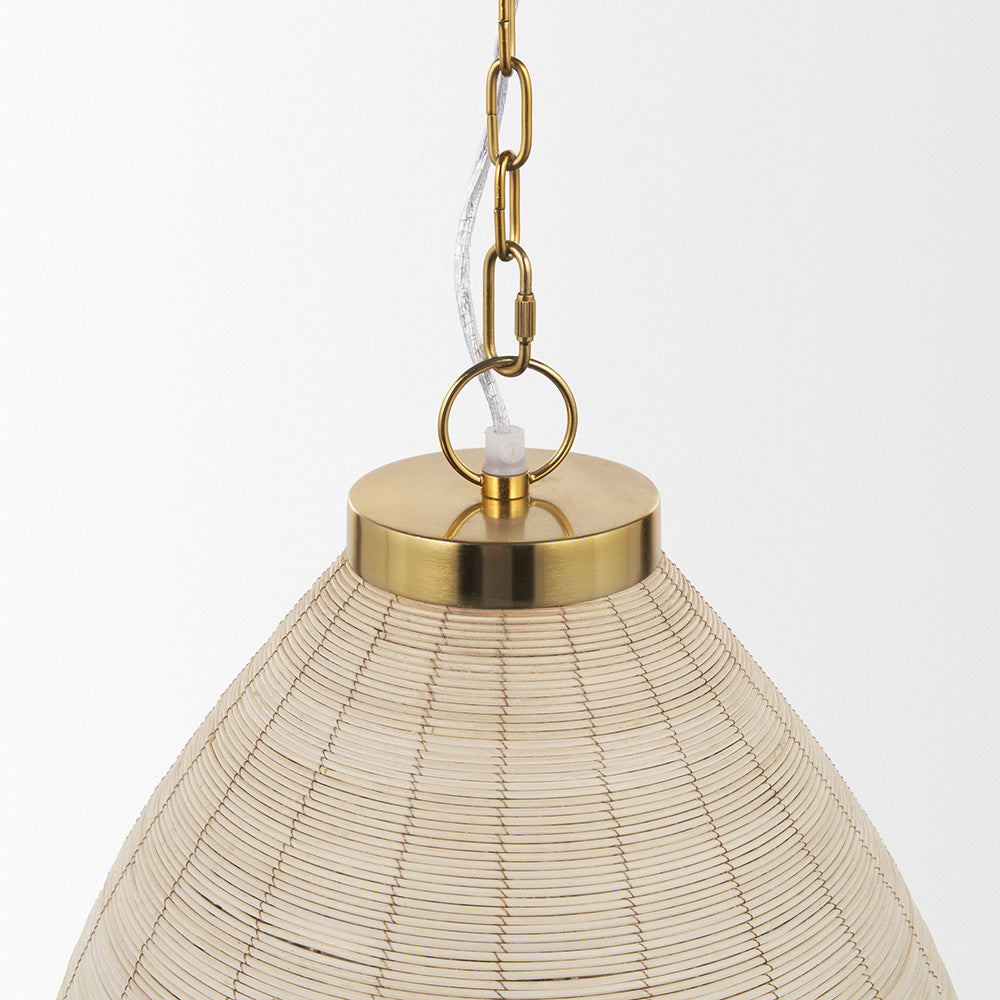 Mercana - Saliha Cane w/ Brass Metal Pendant Light - 70752 view 5