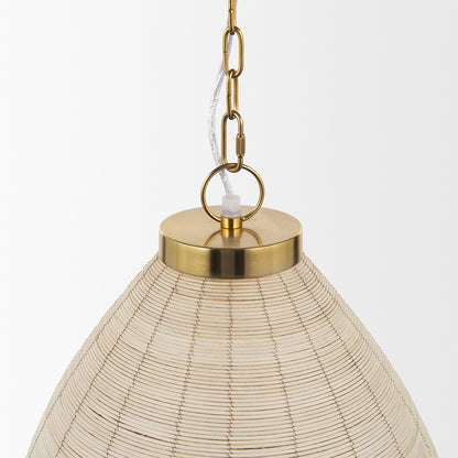 Mercana - Saliha Cane w/ Brass Metal Pendant Light - 70752 view 5