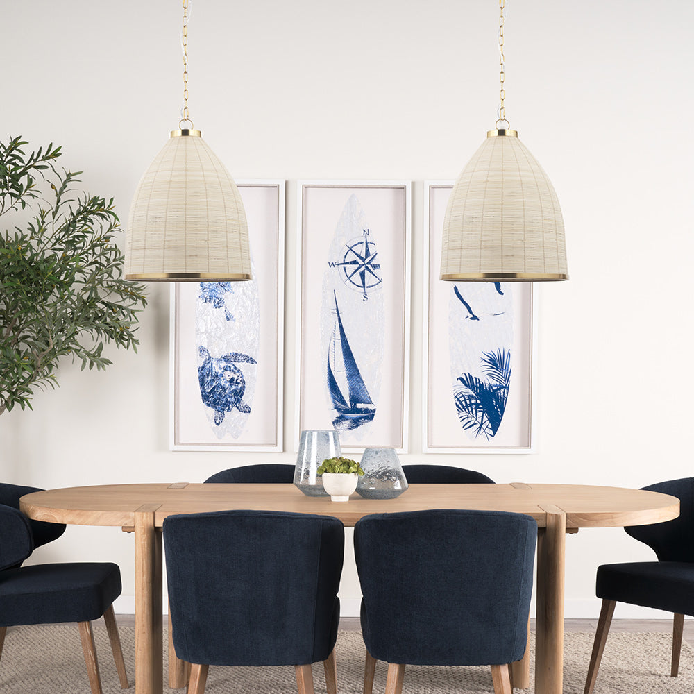 Mercana - Saliha Cane w/ Brass Metal Pendant Light - 70752 view 8