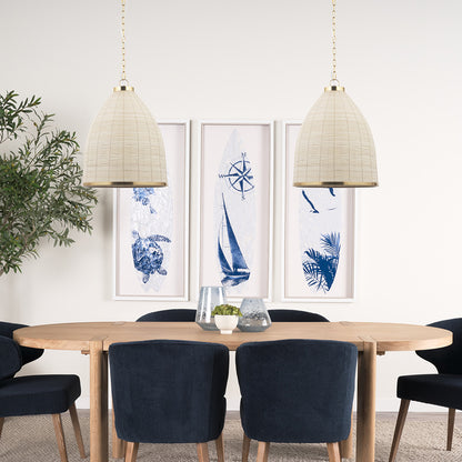 Mercana - Saliha Cane w/ Brass Metal Pendant Light - 70752 view 8