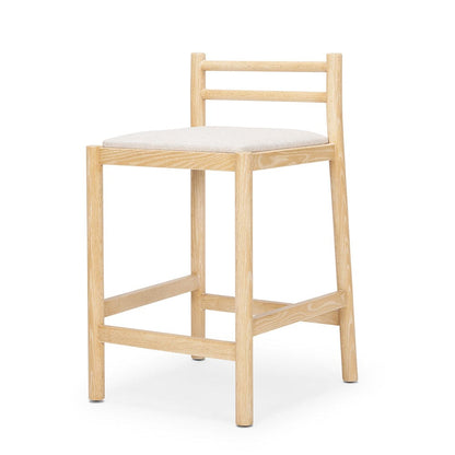 Mercana - Sam Counter Stool W/ Light Brown Wood Frame and Beige Upholstered Seat - 70592_CLOSEOUT view 1