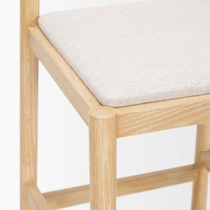 Mercana - Sam Counter Stool W/ Light Brown Wood Frame and Beige Upholstered Seat - 70592_CLOSEOUT view 4