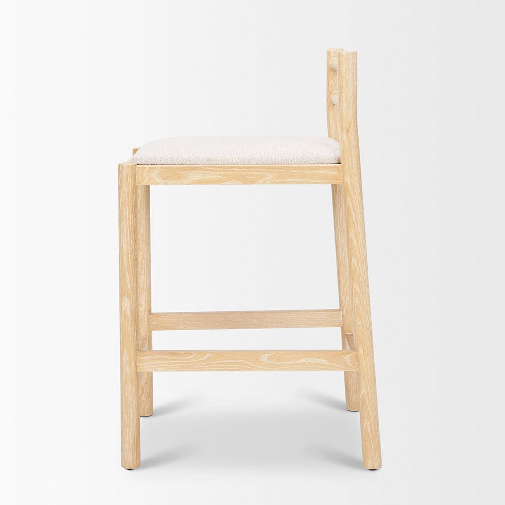 Mercana - Sam Counter Stool W/ Light Brown Wood Frame and Beige Upholstered Seat - 70592_CLOSEOUT view 7