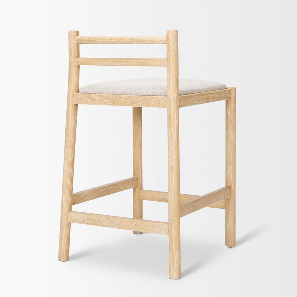 Mercana - Sam Counter Stool W/ Light Brown Wood Frame and Beige Upholstered Seat - 70592_CLOSEOUT view 9